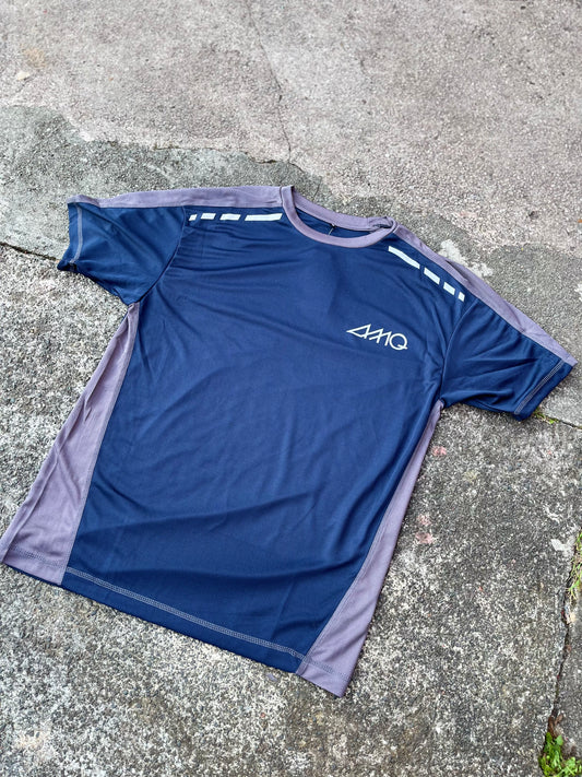 Navy & grey AMQ Active t shirt