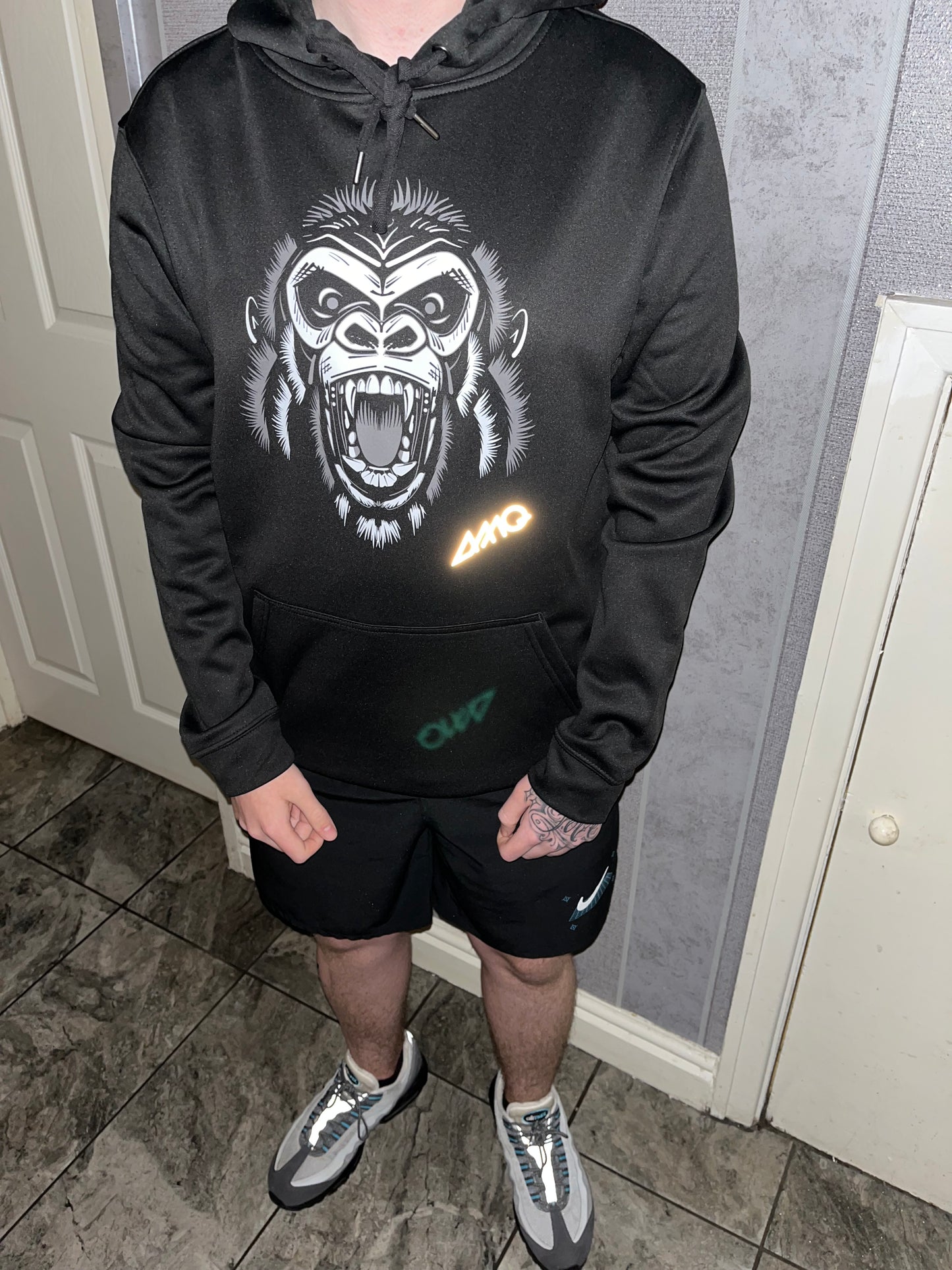 GHOST GREY GORILLA REFLECTIVE HOOD