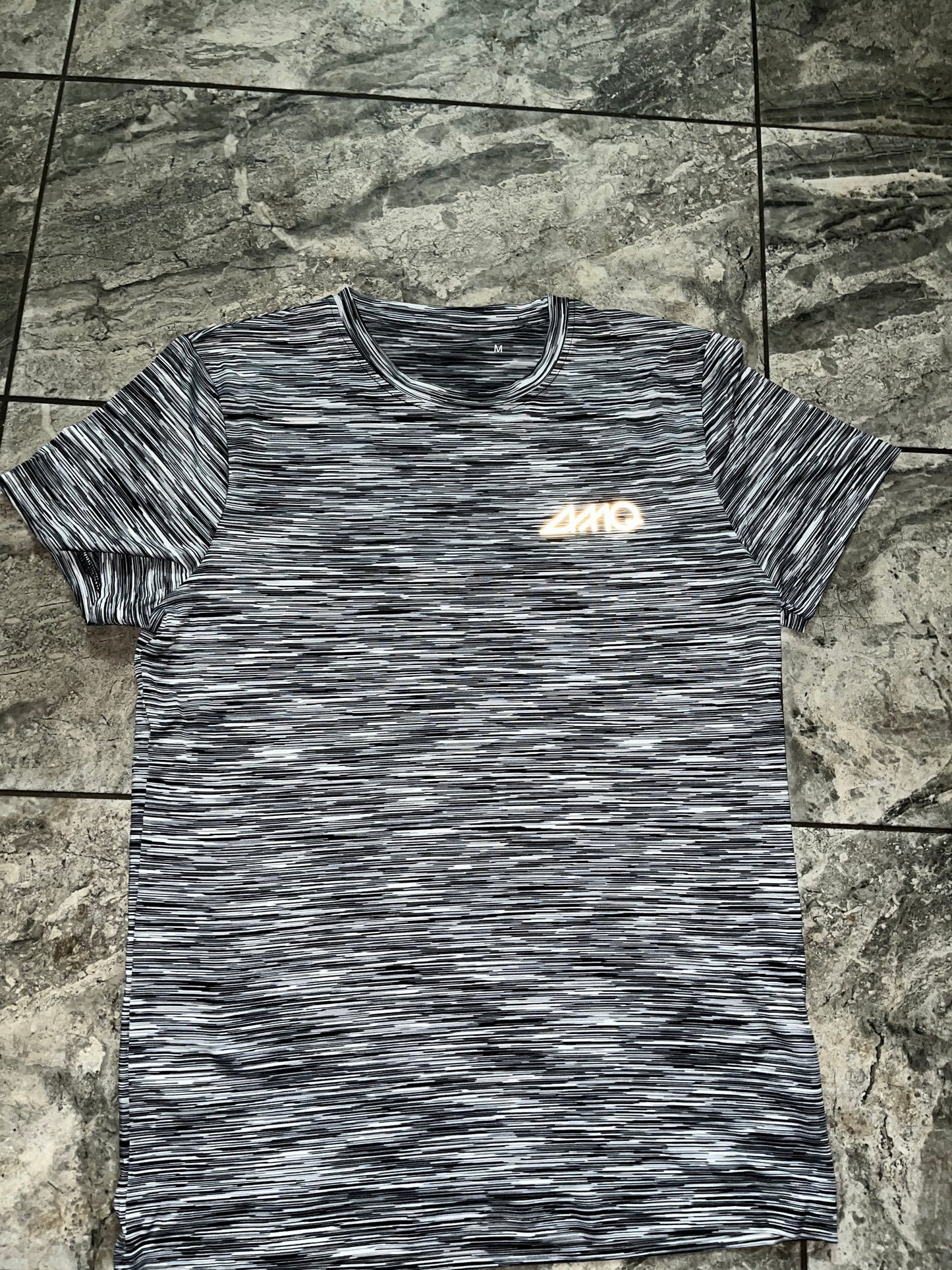 Black & grey amq tri dri t shirt