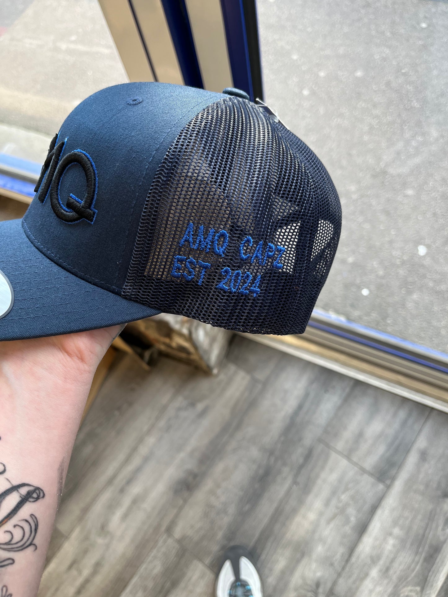 Navy black & royal blue cap