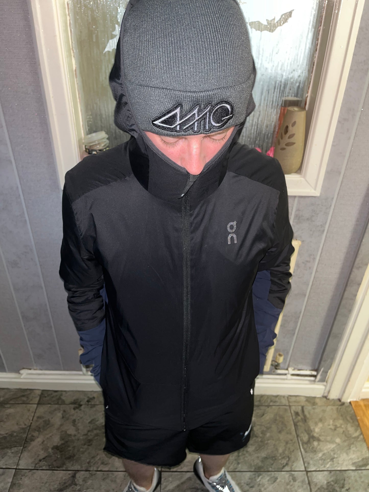 Charcole & black amq beanie