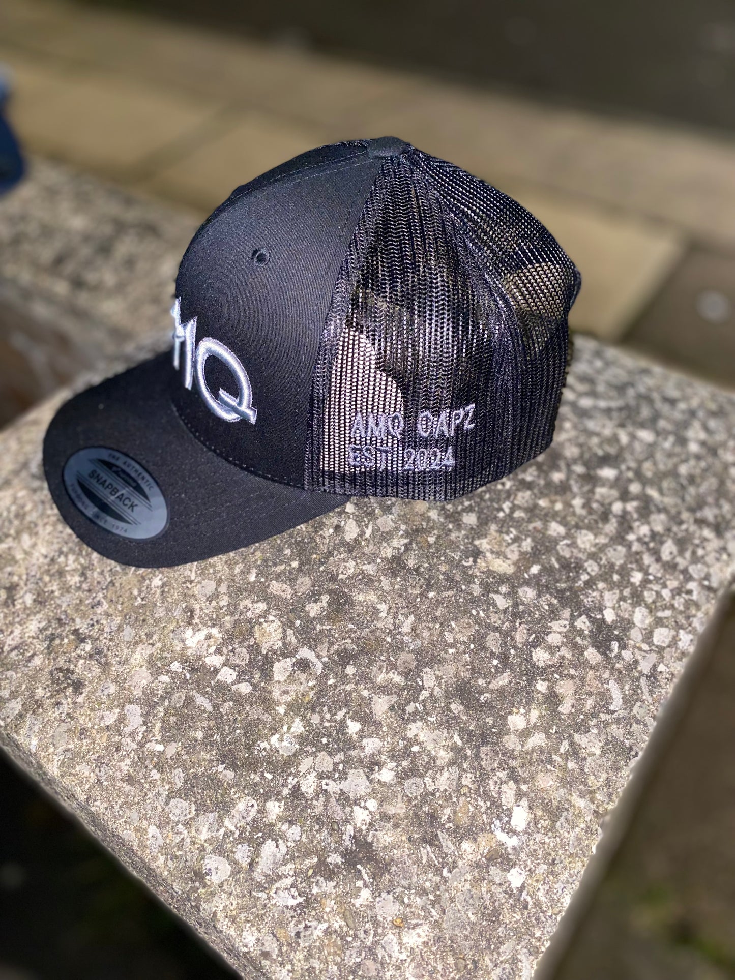 Black silver & grey cap