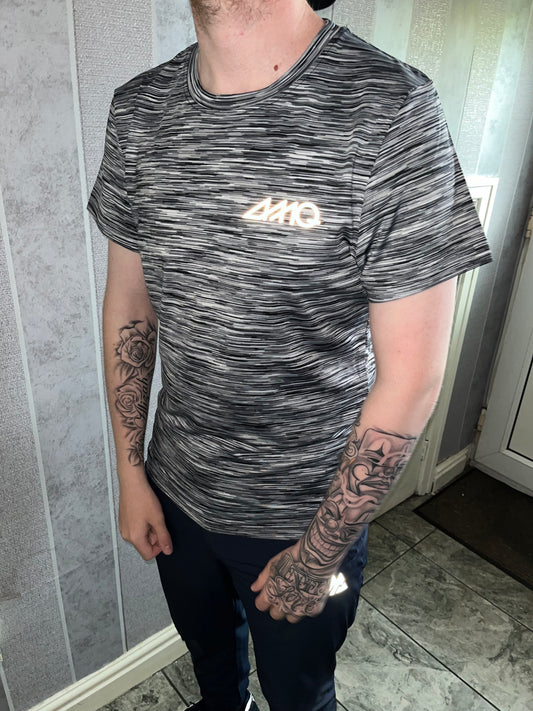 Black & grey amq tri dri t shirt