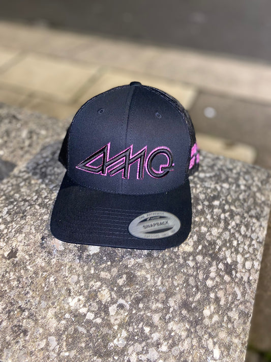 Black on black mix pink cap